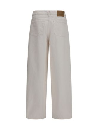 Ami Balloon Cotton Jeans - Beige
