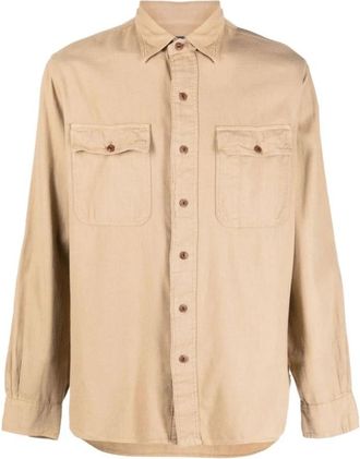 Polo Ralph Lauren Long Sleeve Sport Shirt - Heren - Casual Overhemden - Beige - 2XL - Katoen - Overhemden
