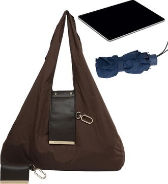 Generic Tote Bag | Foldable PU Leather Pouch with Keychain | Fashion Key Chain Shoulder Handbags - for Students Teachers Travel Outdoor School Shopping Office