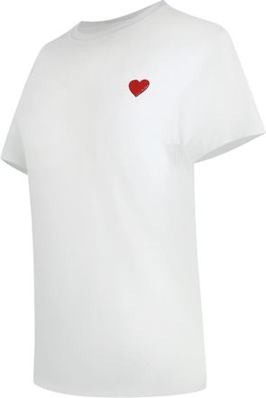 Moschino Love Moschino T-shirt Met Klein Rood Hartje-logo In Wit