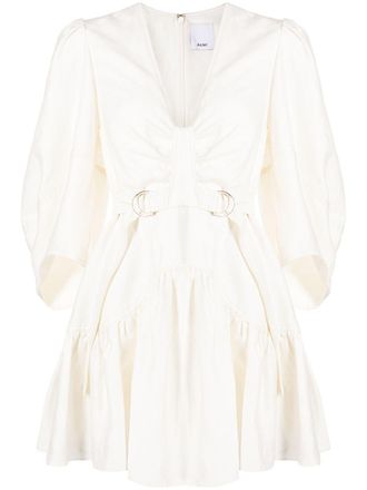 Acler Abito svasato con doppia cintura - Bianco
