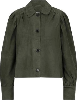 Dante6 Micaiah Cropped Suede Jacket - Dames - Jassen - Groen - Maat: L Su&egrave;de