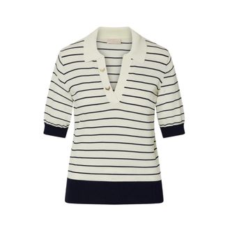 Liu Jo Polo Shirts, female, Blue, Size: 2XS Striped Top