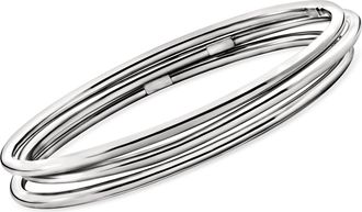 Ross-Simons Italian Sterling Silver Jewelry Set: 3 Polished Bangle Bracelets
