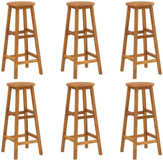 vidaXL Vidaxl - Bar Stools 6 pcs Solid Acacia Wood