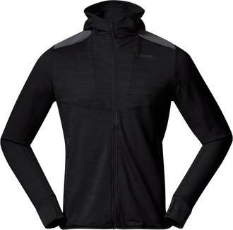 Bergans Rabot Active Mid Hood Jacket Fleecejacke f&uuml;r Herren | schwarz