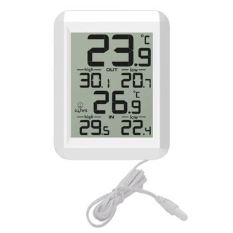 OEM Term&oacute;metro Digital Para Exteriores/interiores Con Sensor De Cable De 1 M Y Funci&oacute;n De Memoria De 24 Horas, &deg;c/&deg;f