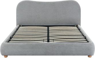 VENTE-UNIQUE.COM Cama con canap&eacute; abatible tela gris claro