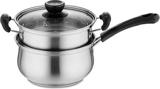OEM Cacerola De Acero Inoxidable Con Cesta Para Cocinar Al Vapor Y Tapa De Cristal Con Ventilaci&oacute;n. Segura Y Duradera