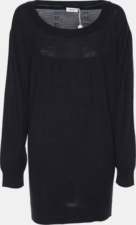 Agnona Agona Deep Navy Jersey Long Sleeve Sweater