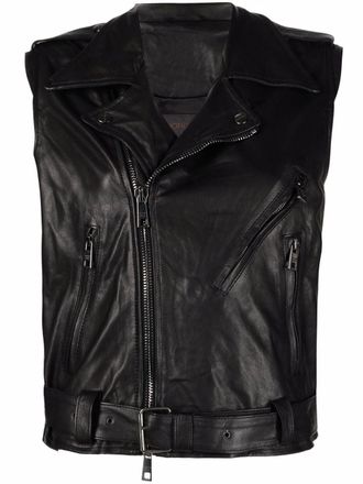 Giorgio Brato leather biker jacket - Black