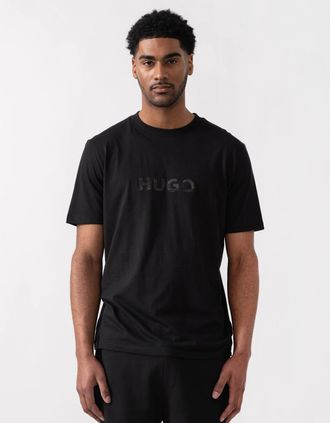 HUGO BOSS Mens HUGO Dumeo Mens Tortoise-Logo T-Shirt in Cotton Jersey - Black 001 - Size: 42