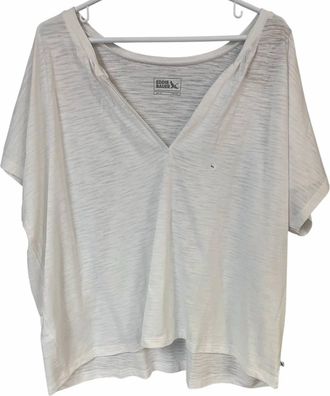 Eddie Bauer Womens Sunny Slub Short Sleeve Notch Tee In White