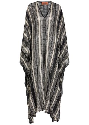 Missoni Striped Open-knit Kaftan Cover-up - White And Black - S (UK8-10 / S)
