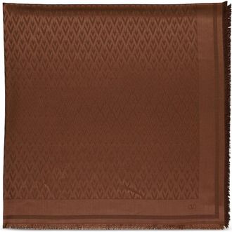 Valentino Garavani Brown Logo Scarf