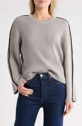 Rag & Bone Isabella Crewneck Cotton Ribbed Sweater in Grey at Nordstrom Rack, Size Medium
