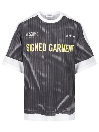 Moschino Black Stripe Cotton T-Shirt