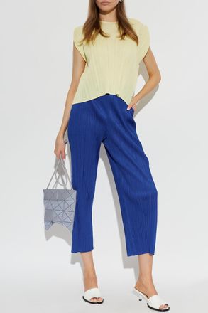 Pleats Please Issey Miyake Pleated Top, Womens, Yellow