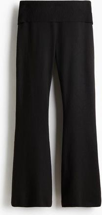 H&M Knitted Yoga Pants in Black at Nordstrom, Size Xx-Small