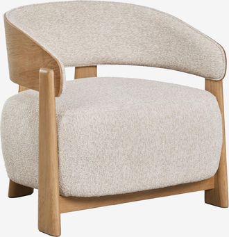 Sklum Sill&oacute;n En Madera De Roble Tapizado Olea Sklum