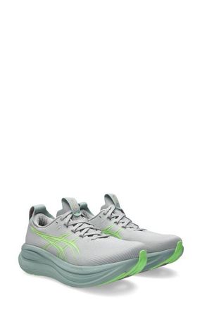 Asics GEL-NIMBUS 28 Running Shoe in Cloud Grey/Illuminate Green at Nordstrom, Size 11.5