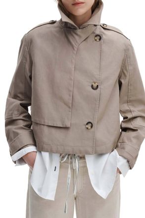 Rag & Bone Jamie Cropped Trench Coat In Khaki