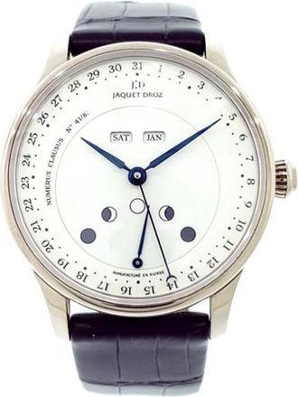 Jaquet Droz Pre-owned Jaquet Droz Les Lunes Hommage Geneve 1784 Automatic White Dial Mens Watch J0126
