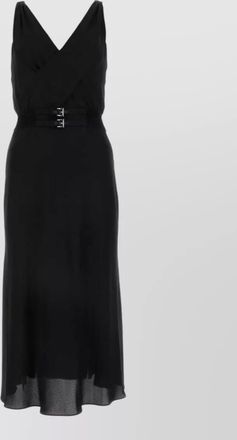 Prada black stretch midi dress