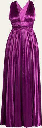 Ulla Johnson Lena Pleated Satin Gown