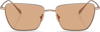 Giorgio Armani tinted-lens rectangle-frame sunglasses - women - Steel - 56 - Gold
