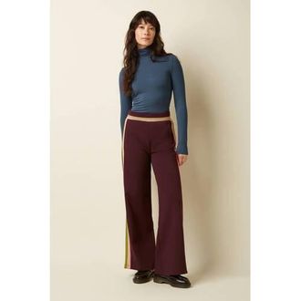 King Louie flared regular waist casual broek donkerrood
