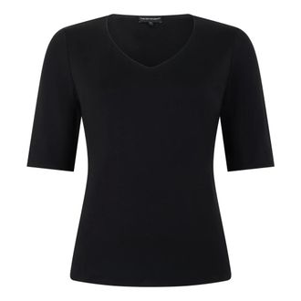 Emporio Armani T-Shirts, female, Black, Size: 2XL Short Sleeve T-shirt with V-neck