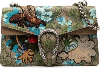 Gucci Pre-owned Womens Medium Gg Supreme Blooms And Bee Dionysus Shoulder Bag - Sage Green Textile - One Size