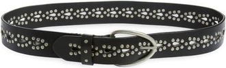 Free People Preston Stud Leather Belt in Black at Nordstrom, Size X-Small