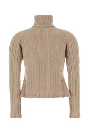 Moncler Cable-Knit Wool Blend Sweater - Beige