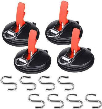 OEM Ventouse - Gancho En S - Para Coche - Fijaci&oacute;n Sin Perforaci&oacute;n - Para Tienda Lona Equipaje - 4 Unidades