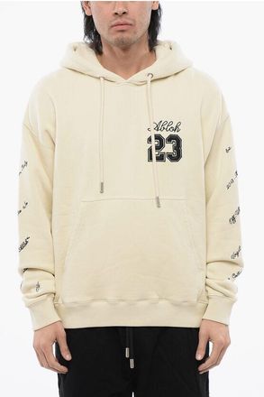 Off-white Hoodie 23 LOGO SKATE In Brushed Cotton With Contrast Embroid size Xxl