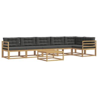 vidaXL Conjunto De Sof&aacute;s De Exterior 7 Pcs Blanco Y Antracita Vidaxl