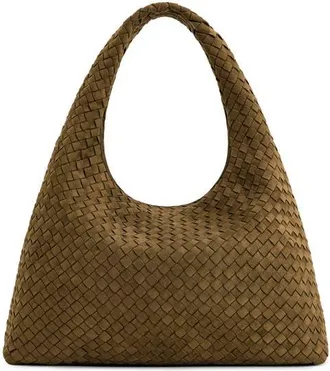 JW PEI Laura Woven Faux Suede Shoulder Bag in Olive Green at Nordstrom