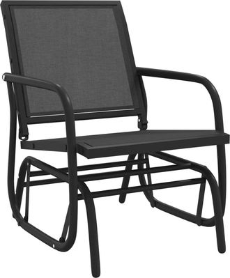 vidaXL Silla Mecedora Jard&iacute;n Acero Y Textilene Negro 61x76x87 Cm Vidaxl