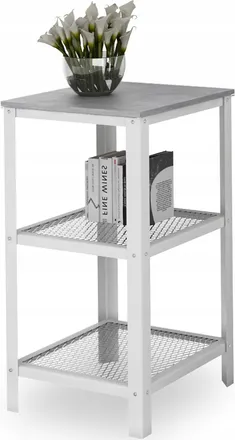 OEM Estanter&iacute;a Industrial De 3 Niveles Para Sala De Estar, Atornillada, 40x40x80 Cm, Color Blanco Y Hormig&oacute;n Claro