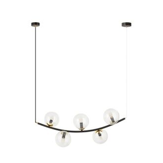 Wonderlamp L&aacute;mpara colgante con barra de metal y 5 esferas de cristal a los lados