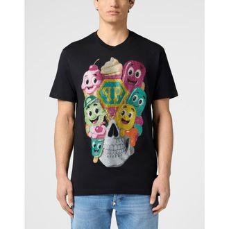 Philipp Plein Round Neck T-Shirt Little Ice Cream Skull Men in Black at Nordstrom, Size Xxx-Large
