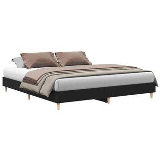 Berkfield Home Modern Bed Frame Black Oak 200x200 cm Engineered Wood