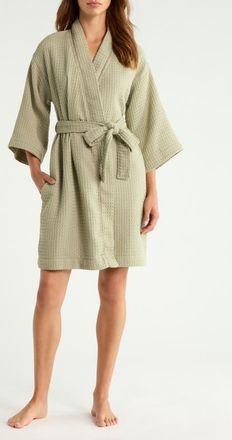 Nordstrom Womens Everyday Waffle Robe in Green Clay at Nordstrom, Size X-Large