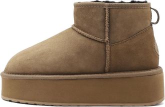 Emu Micro Flatform Coriander Modern Stijl Comfort - Dames - Winterlaarzen - Bruin - 36 EU - Wol - Schoenen