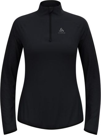 Odlo Zeroweight Warm Mid Layer 1/2 Zip Laufshirt f&uuml;r Damen | schwarz