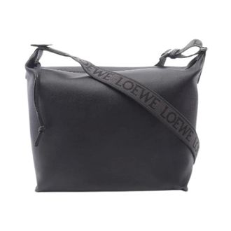 Loewe Pre-owned Cubi Leren Schoudertas - Heren - Pre-owned - Zwart - Maat: ONE Size Leer