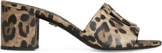 Dolce & Gabbana Schoenen, Dames, Bruin, 37 1/2 EU, Leer, Keira Heeled Mule