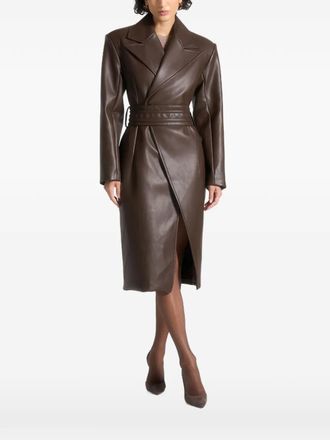 Mani&egrave;re De Voir Malya belted coat - Brown